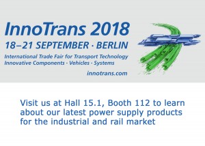 We're exhibiting at InnoTrans 2018 We're exhibiting at InnoTrans 2018